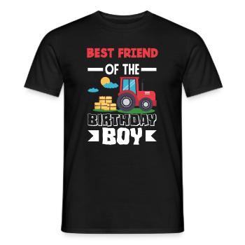 Best Friend From Birthday Boy Tractor - Men's T-Shirt - black - Front - AI Model Male 178 light (178cm)