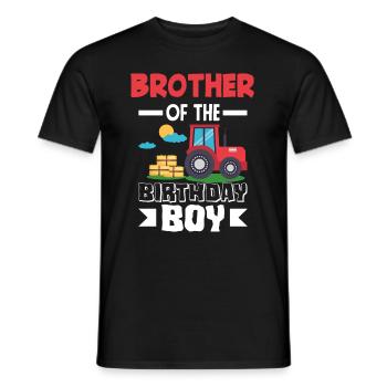 Brother from Birthday Boy Tractor - Men's T-Shirt - black - Front - AI Model Male 178 light (178cm)