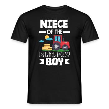 Niece from birthday girl tractor - Men's T-Shirt - black - Front - AI Model Male 178 light (178cm)