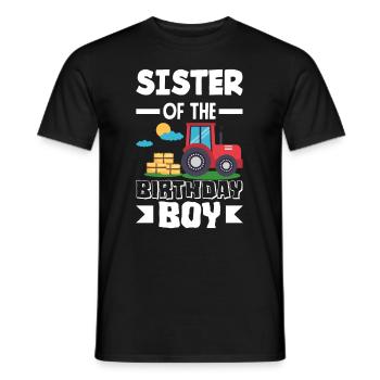 Sister of Birthday Girl Tractor - Men's T-Shirt - black - Front - AI Model Male 178 light (178cm)