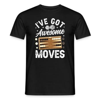 Brettspiel Lustiges Backgammon - Männer T-Shirt - Schwarz - Vorne - AI Model Male 178 light (178cm)
