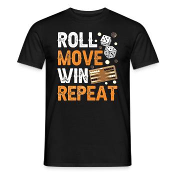 Brettspiel Lustiges Backgammon - Männer T-Shirt - Schwarz - Vorne - AI Model Male 178 light (178cm)