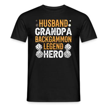 Brettspiel Lustiges Backgammon - Männer T-Shirt - Schwarz - Vorne - AI Model Male 178 light (178cm)