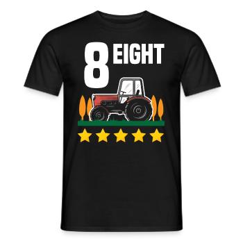 8e anniversaire tracteur 8 ans chemise d’anniversaire - T-shirt homme - noir - Devant - AI Model Male 178 light (178cm)