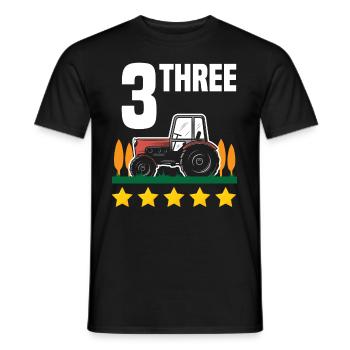 3. Geburtstag Traktor 3 Jahre Geburtstagsshirt - Männer T-Shirt - Schwarz - Vorne - AI Model Male 178 light (178cm)