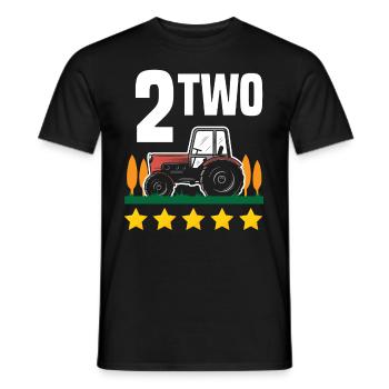 2ème anniversaire tracteur 2 ans chemise d’anniversaire - T-shirt homme - noir - Devant - AI Model Male 178 light (178cm)