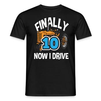 10e anniversaire tracteur 10 ans anniversaire chemise - T-shirt homme - noir - Devant - AI Model Male 178 light (178cm)