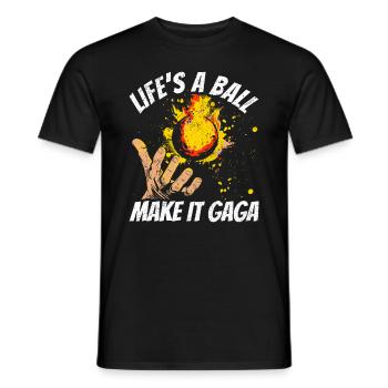 Ballon Dodgeball Hexagon Pit Sports Gaga - T-shirt homme - noir - Devant - AI Model Male 178 light (178cm)