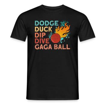 Ballon Dodgeball Hexagon Pit Sports Gaga - T-shirt homme - noir - Devant - AI Model Male 178 light (178cm)