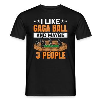 Ballon Dodgeball Hexagon Pit Sports Gaga - T-shirt homme - noir - Devant - AI Model Male 178 light (178cm)