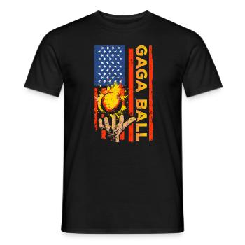 Dodgeball Hexagon Pit Sports Gaga Ball - Men's T-Shirt - black - Front - AI Model Male 178 light (178cm)