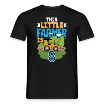 8e anniversaire tracteur 8 ans chemise d’anniversaire - T-shirt homme - noir - Devant - AI Model Male 178 light (178cm)