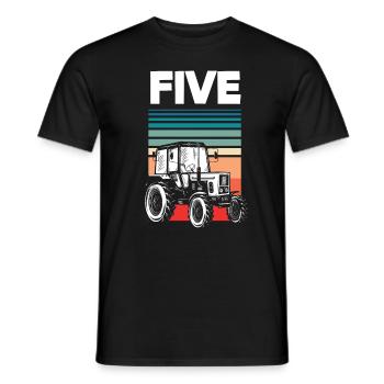 5e anniversaire tracteur 5 ans anniversaire chemise - T-shirt homme - noir - Devant - AI Model Male 178 light (178cm)