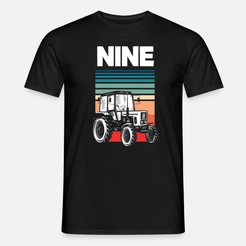 9. Geburtstag Traktor 9 Jahr Geburtstagsshirt - Männer T-Shirt - Schwarz