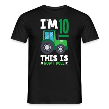 1er anniversaire tracteur 1 an chemise d’anniversaire - T-shirt homme - noir - Devant - AI Model Male 178 light (178cm)
