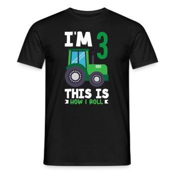 1er anniversaire tracteur 1 an chemise d’anniversaire - T-shirt homme - noir - Devant - AI Model Male 178 light (178cm)