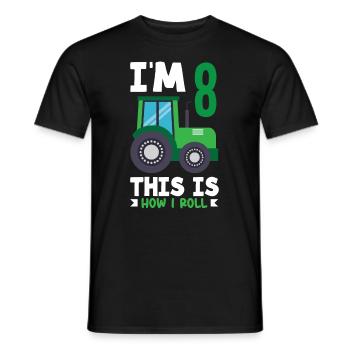 1er anniversaire tracteur 1 an anniversaire chemise - T-shirt homme - noir - Devant - AI Model Male 178 light (178cm)