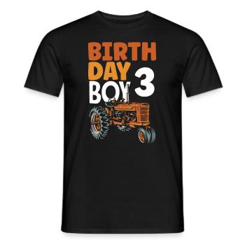 3. Geburtstag Traktor 3 Jahre Geburtstagsshirt - Männer T-Shirt - Schwarz - Vorne - AI Model Male 178 light (178cm)