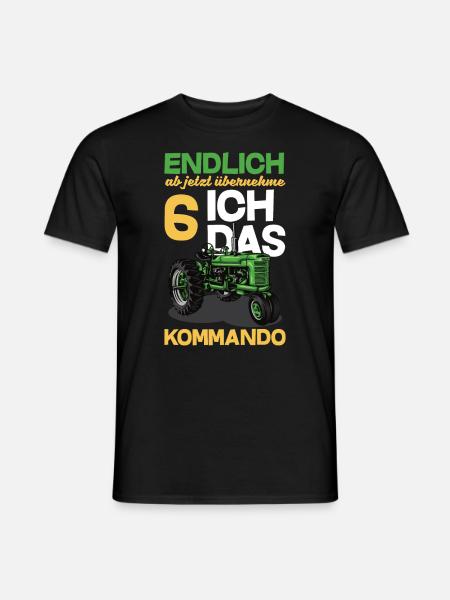 6. Geburtstag Traktor 6 Jahre Geburtstagsshirt - Männer T-Shirt - Schwarz