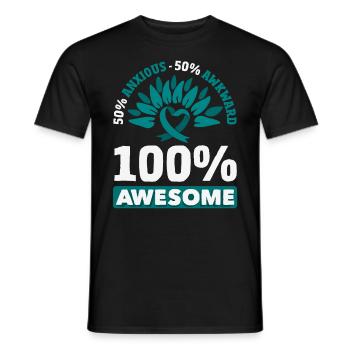Teal Ribbon PTSD Stress Angststörung - Männer T-Shirt - Schwarz - Vorne - AI Model Male 178 light (178cm)
