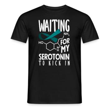 Teal Ribbon PTSD Stress Angststörung - Männer T-Shirt - Schwarz - Vorne - AI Model Male 178 light (178cm)