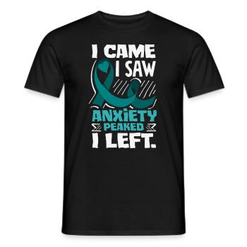 Teal Ribbon PTSD Stress Anxiety Disorder - Men's T-Shirt - black - Front - AI Model Male 178 light (178cm)