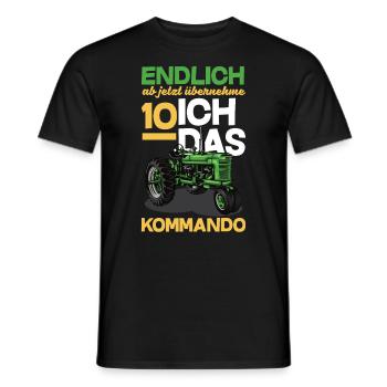 10e anniversaire tracteur 10 ans anniversaire chemise - T-shirt homme - noir - Devant - AI Model Male 178 light (178cm)
