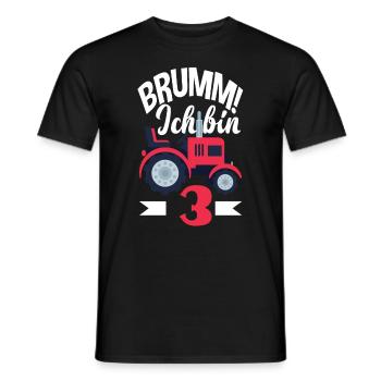 3. Geburtstag Traktor 3 Jahre Geburtstagsshirt - Männer T-Shirt - Schwarz - Vorne - AI Model Male 178 light (178cm)