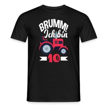10e anniversaire tracteur 10 ans anniversaire chemise - T-shirt homme - noir - Devant - AI Model Male 178 light (178cm)