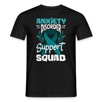 Teal Ribbon PTSD Stress Angststörung - Männer T-Shirt - Schwarz - Vorne - AI Model Male 178 light (178cm)