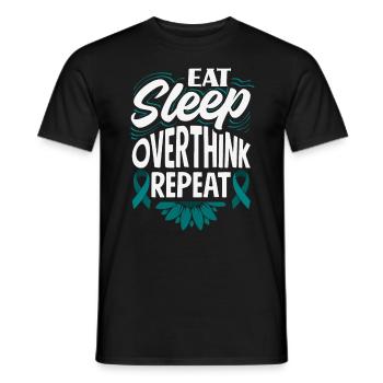 Teal Ribbon PTSD Stress Angststörung - Männer T-Shirt - Schwarz - Vorne - AI Model Male 178 light (178cm)