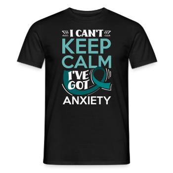 Teal Ribbon PTSD Stress Angststörung - Männer T-Shirt - Schwarz - Vorne - AI Model Male 178 light (178cm)