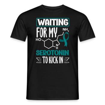 Teal Ribbon PTSD Stress Angststörung - Männer T-Shirt - Schwarz - Vorne - AI Model Male 178 light (178cm)