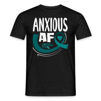 Teal Ribbon PTSD Stress Angststörung - Männer T-Shirt - Schwarz - Vorne - AI Model Male 178 light (178cm)