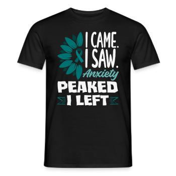 Teal Ribbon PTSD Stress Angststörung - Männer T-Shirt - Schwarz - Vorne - AI Model Male 178 light (178cm)