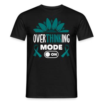 Teal Ribbon PTSD Stress Anxiety Disorder - Men's T-Shirt - black - Front - AI Model Male 178 light (178cm)