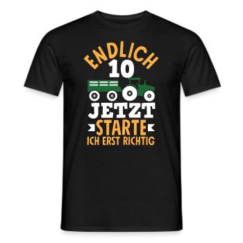 10e anniversaire tracteur 10 ans anniversaire chemise - T-shirt homme - noir - Devant - AI Model Male 178 light (178cm)