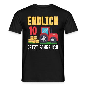 10e anniversaire tracteur 10 ans anniversaire chemise - T-shirt homme - noir - Devant - AI Model Male 178 light (178cm)