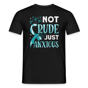 Teal Ribbon PTSD Stress Anxiety Disorder - Men's T-Shirt - black - Front - AI Model Male 178 light (178cm)