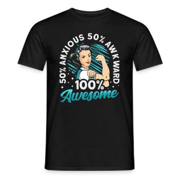 Teal Ribbon PTSD Stress Angststörung - Männer T-Shirt - Schwarz - Vorne - AI Model Male 178 light (178cm)