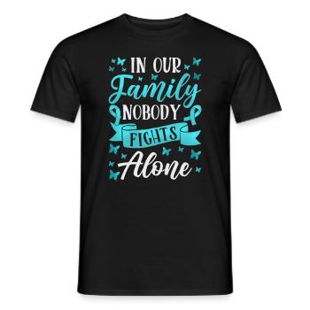 Teal Ribbon PTSD Stress Angststörung - Männer T-Shirt - Schwarz - Vorne - AI Model Male 178 light (178cm)