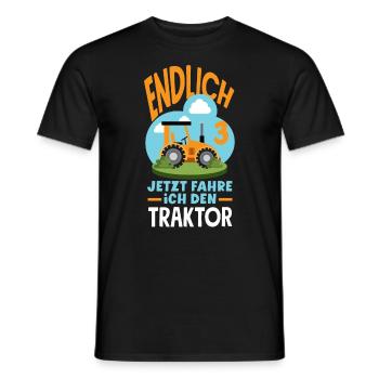 3. Geburtstag Traktor 3 Jahre Geburtstagsshirt - Männer T-Shirt - Schwarz - Vorne - AI Model Male 178 light (178cm)