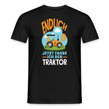 8e anniversaire tracteur 8 ans chemise d’anniversaire - T-shirt homme - noir - Devant - AI Model Male 178 light (178cm)