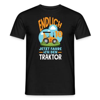 10e anniversaire tracteur 10 ans anniversaire chemise - T-shirt homme - noir - Devant - AI Model Male 178 light (178cm)