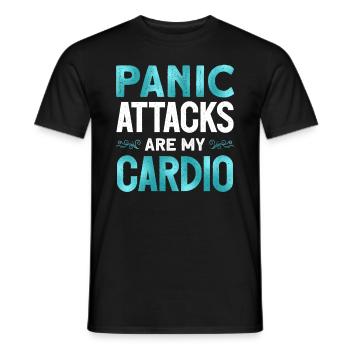 Teal Ribbon PTSD Stress Angststörung - Männer T-Shirt - Schwarz - Vorne - AI Model Male 178 light (178cm)