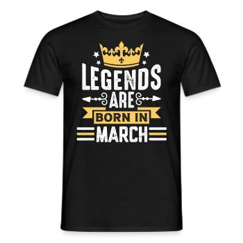 The legends are born in March birthday in March - Männer T-Shirt - Schwarz - Vorne - AI Model Male 178 light (178cm)