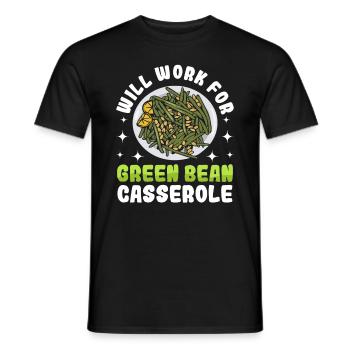 Casserole de Thanksgiving aux haricots verts - T-shirt homme - noir - Devant - AI Model Male 178 light (178cm)