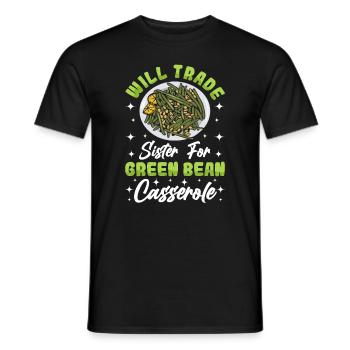 Casserole de Thanksgiving aux haricots verts - T-shirt homme - noir - Devant - AI Model Male 178 light (178cm)