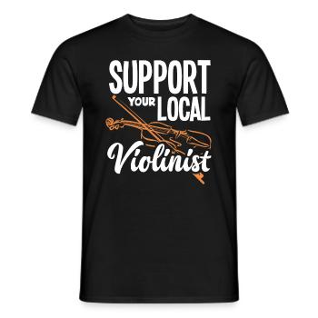 Geige Violine Geigenspieler Violinenspieler - Männer T-Shirt - Schwarz - Vorne - AI Model Male 178 light (178cm)
