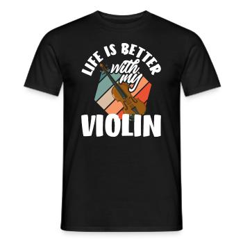 Geige Violine Geigenspieler Violinenspieler - Männer T-Shirt - Schwarz - Vorne - AI Model Male 178 light (178cm)